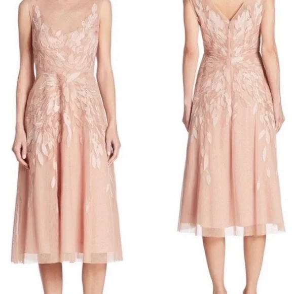 BCBGMaxAzria | Dresses | Bcbgmaxazria Embroidered Midi Tulle Dress